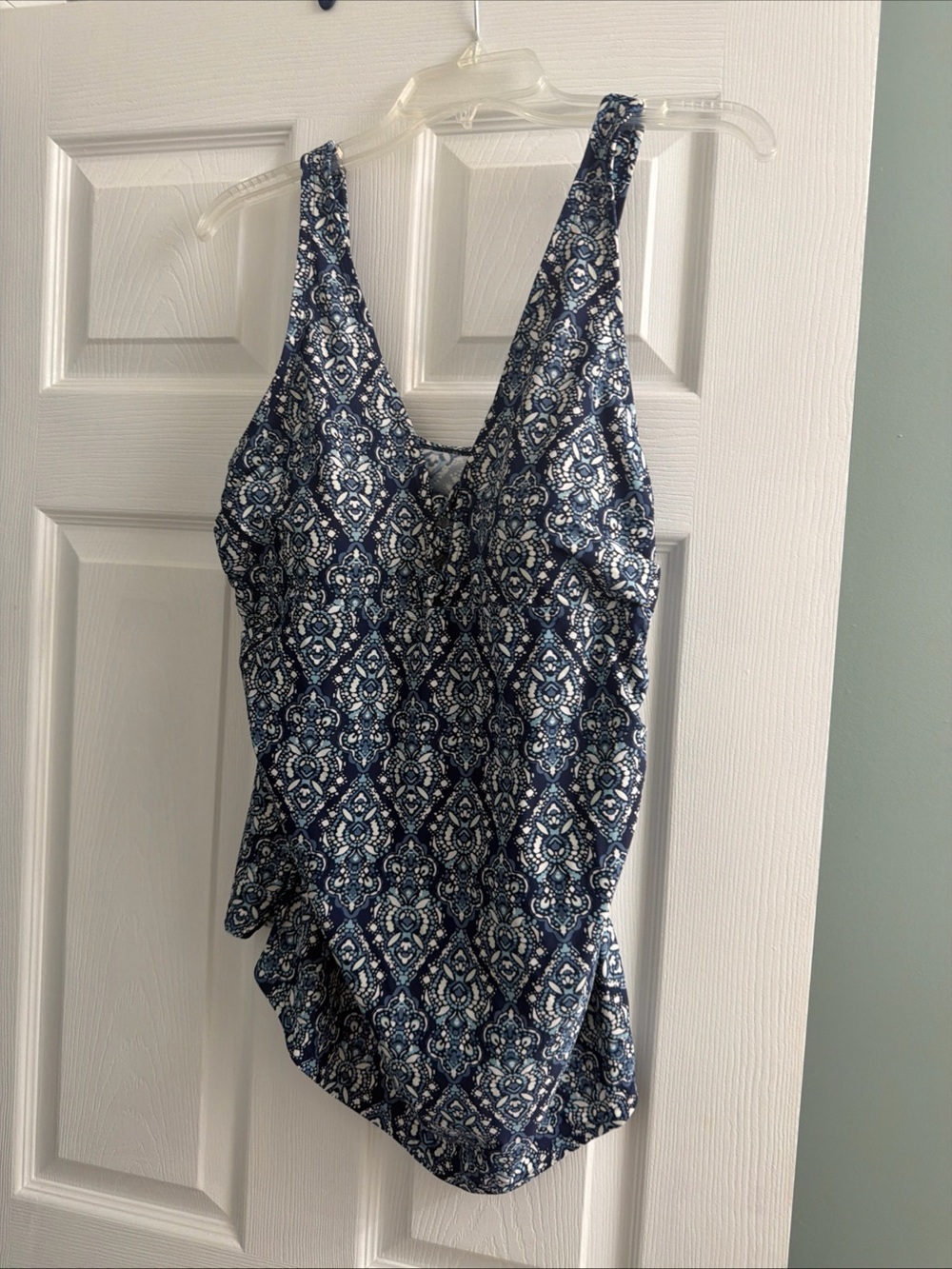 Blue Patterned Women’s Swim  Top